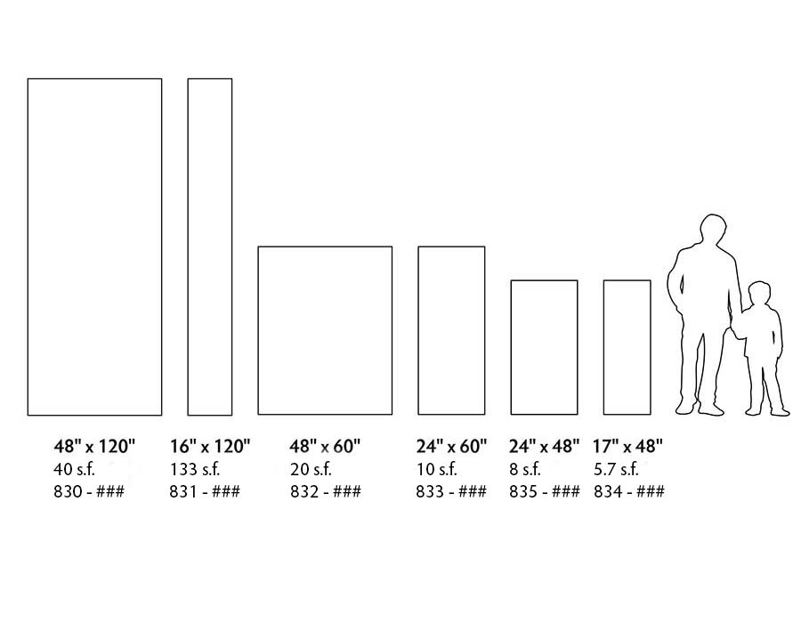 Panel Sizes - Monument Wall Panels